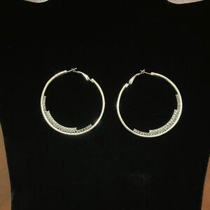 Simply Vera Vera Wang Silver Sparkling Hoop Earrings